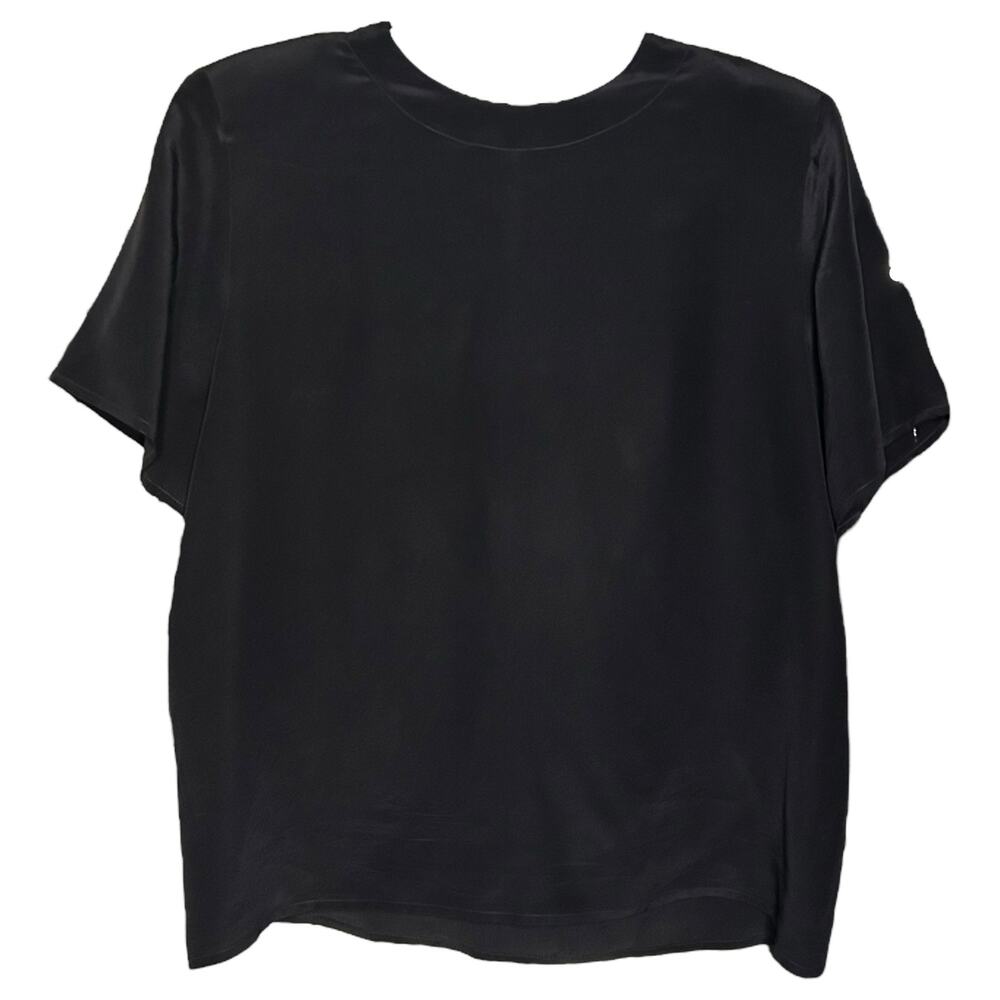 Vintage Black 100% Silk Blouse Size S